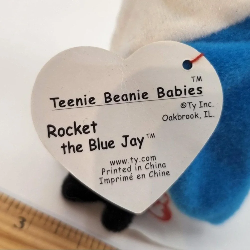 Ty Teenie Beanie Babies Rocket the Blue Jay 1999 McDonalds Plush Bird Toy